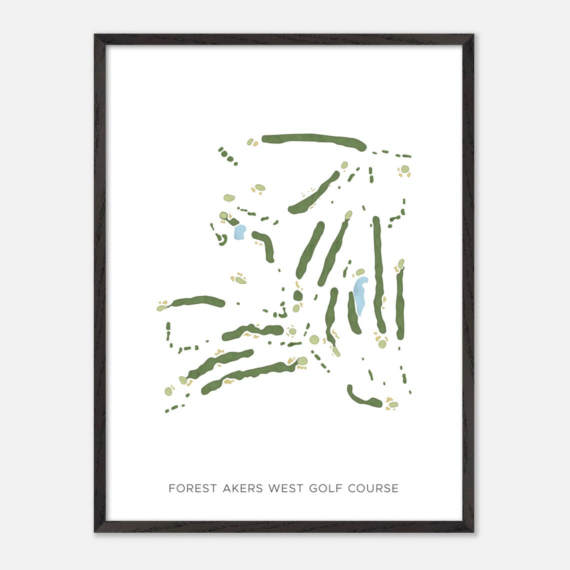 Forest Akers West Golf Course Minimalist Watercolor Map Poster - Image 3