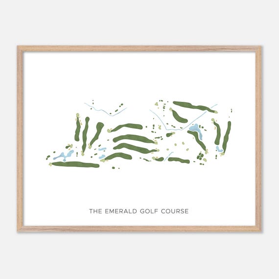 The Emerald Golf Course In Saint Johns Michigan Modern Watercolor Map Golfer Gift Golf Wall Art Golf Poster Print Course Layout