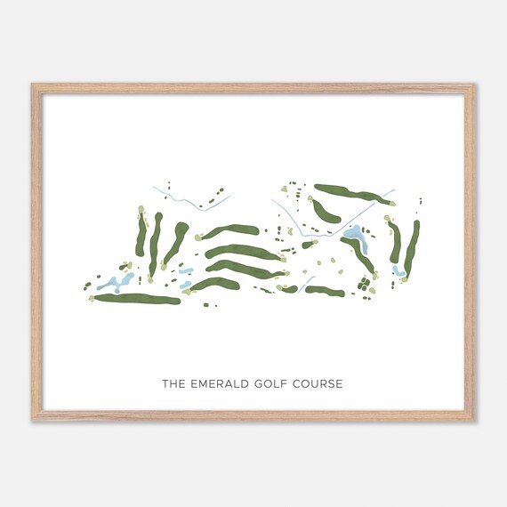 The Emerald Golf Course Michigan Modern Minimalist Golf Map Poster