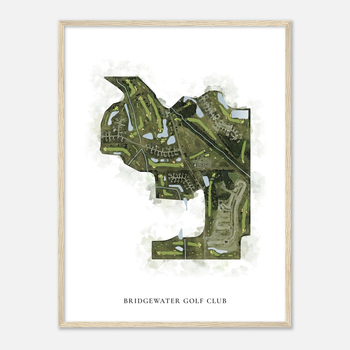 Bridgewater Golf Club Indiana Classic Watercolor Map Poster Gift - Image 2