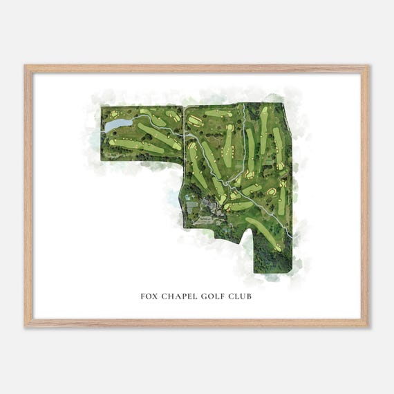 Fox Chapel Golf Club In Pittsburgh Pennsylvania Classic Watercolor Map Golfer Gift Golf Wall Art Golf Poster Print Course Layout