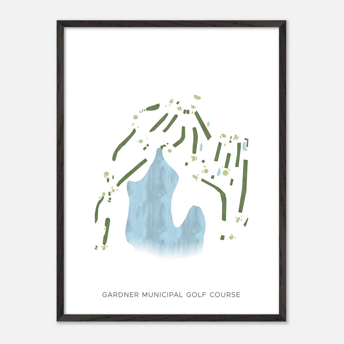 Gardner Municipal Golf Course Gardner Massachusetts Modern Watercolor Golf Map Poster - Image 3