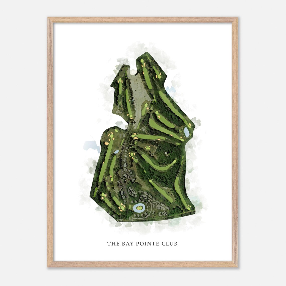 The Bay Pointe Club Wareham MA Classic Watercolor Golf Poster - Image 2