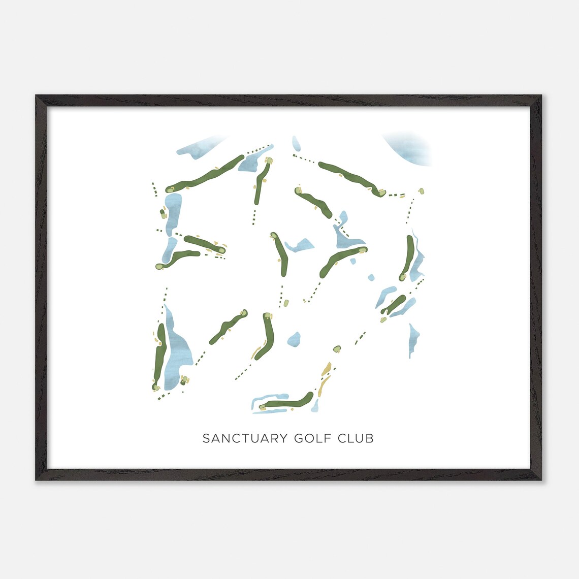 Sanctuary Golf Club Georgia Modern Watercolor Course Map Poster - Image 5