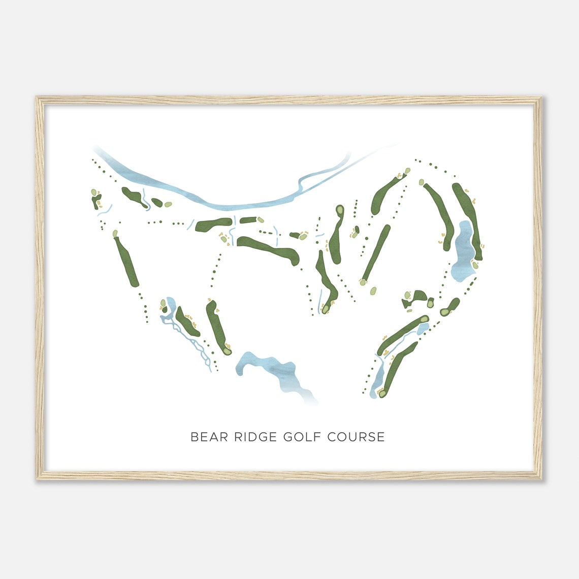 Bear Ridge Golf Course Texas Modern Minimalist Watercolor Poster
