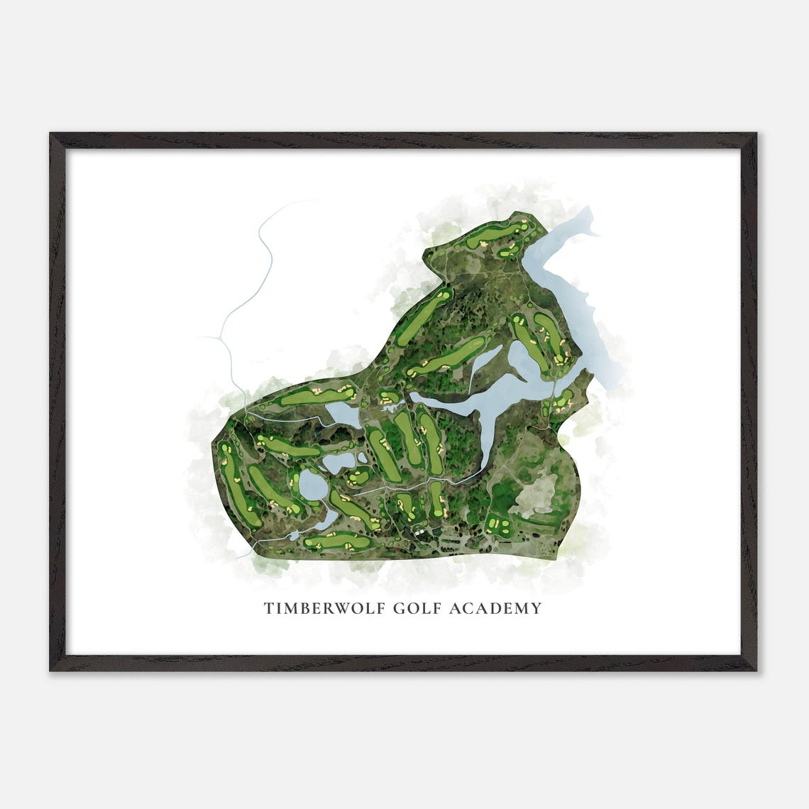 Timberwolf Golf Academy Classic Watercolor Course Layout Map Poster - Image 4
