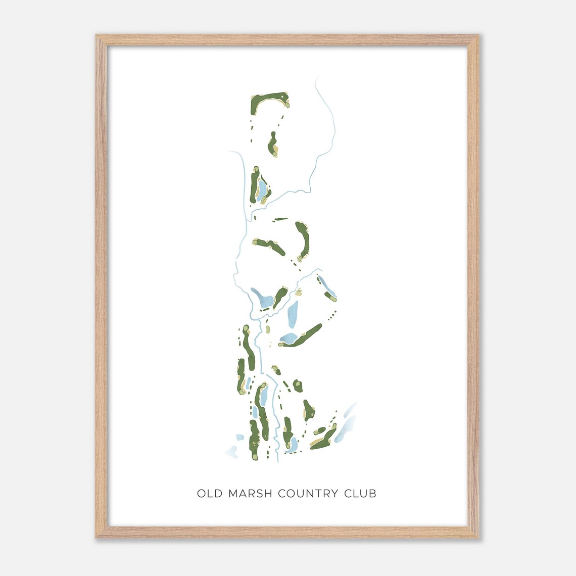 Old Marsh Country Club Modern Watercolor Course Map Poster Wells Maine - Image 2