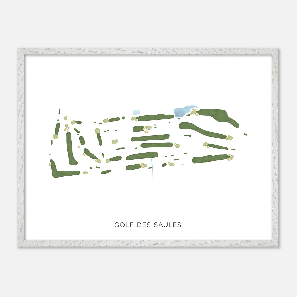 Golf Des Saules Canada Minimalist Watercolor Golf Map Poster - Image 3