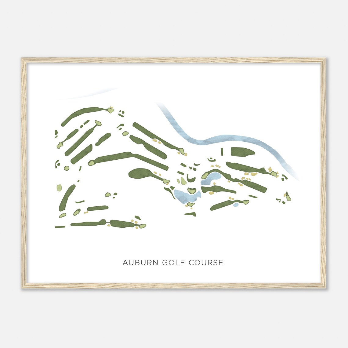 Auburn Golf Course Washington Modern Watercolor Map Golfer Gift Golf Wall Art Golf Poster Print Course Layout - Image 2