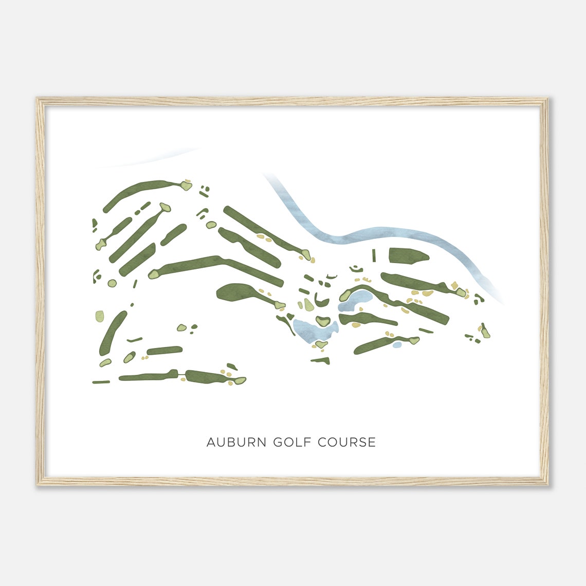 Auburn Golf Course Watercolor Fairway Map Golfer Gift Poster Art - Image 2