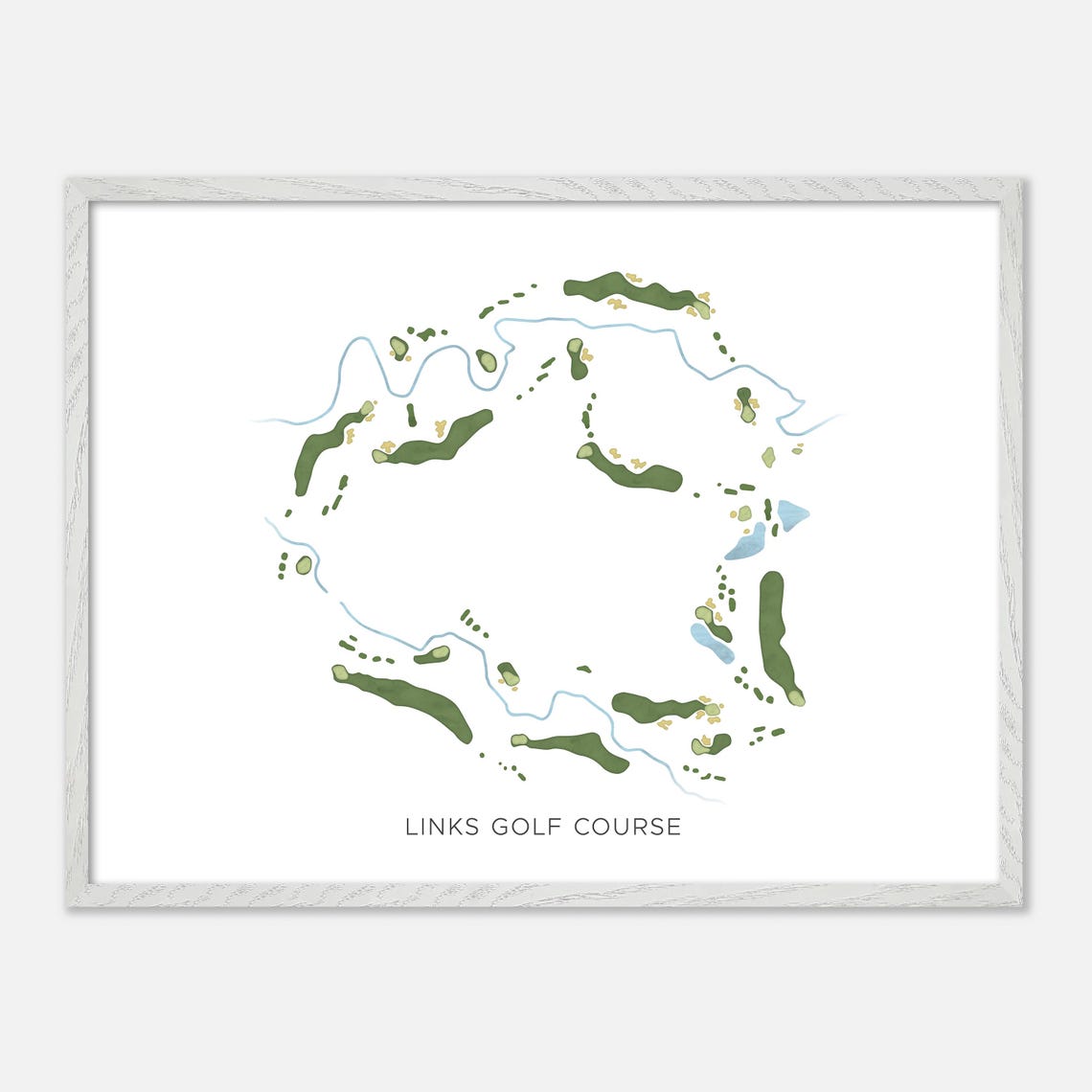 Links Golf Course Littleton Colorado Modern Watercolor Map Poster - Image 4