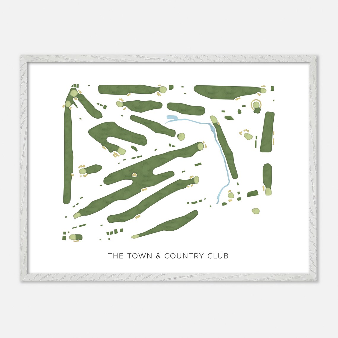 The Town and Country Club Golf Course Map Minimalist Green Poster - Image 4