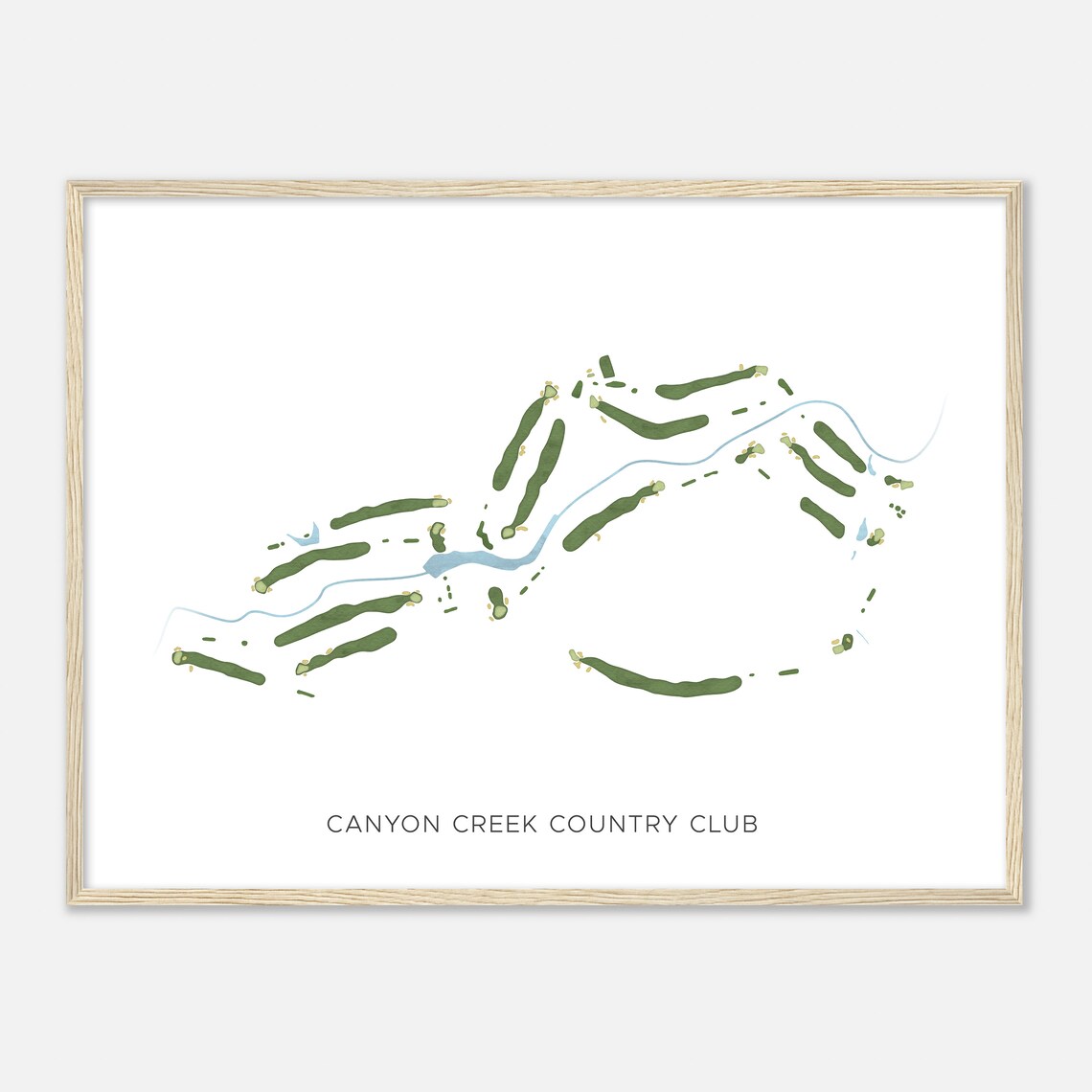 Canyon Creek Country Club Texas Modern Watercolor Map Poster - Image 2