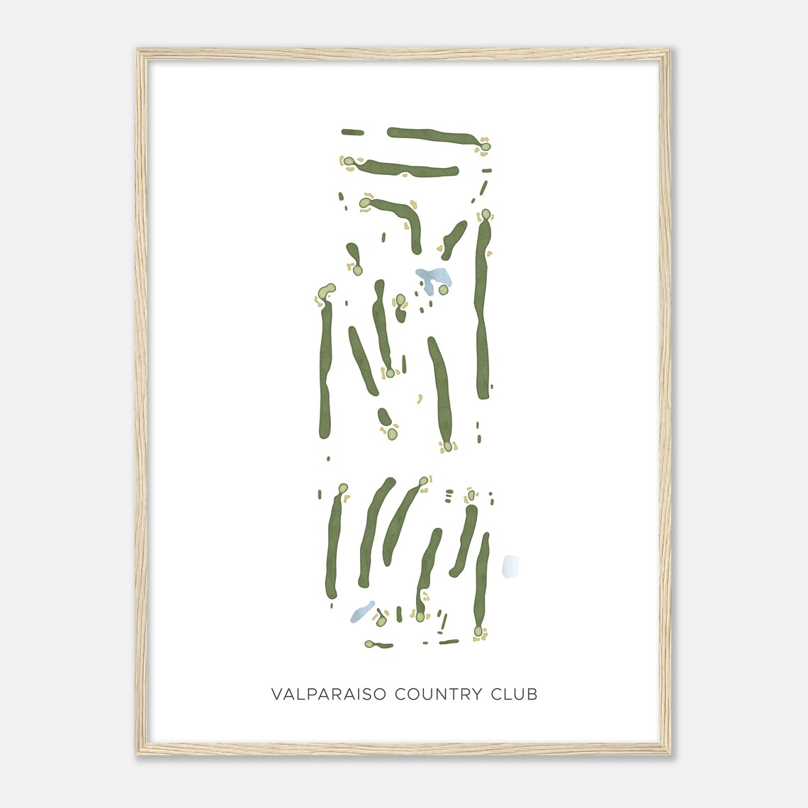 Valparaiso Country Club Minimalist Watercolor Golf Map Poster