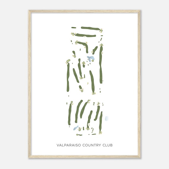 Valparaiso Country Club Indiana Modern Watercolor Map Golfer Gift Golf Wall Art Golf Poster Print Course Layout