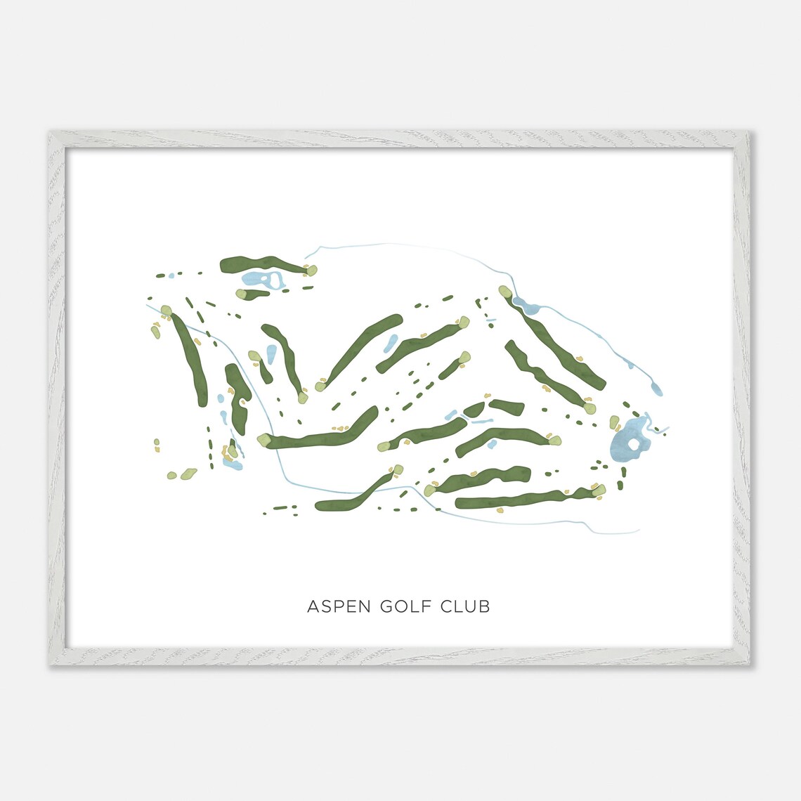 Aspen Golf Club Aspen Colorado Modern Watercolor Golf Map Poster - Image 4