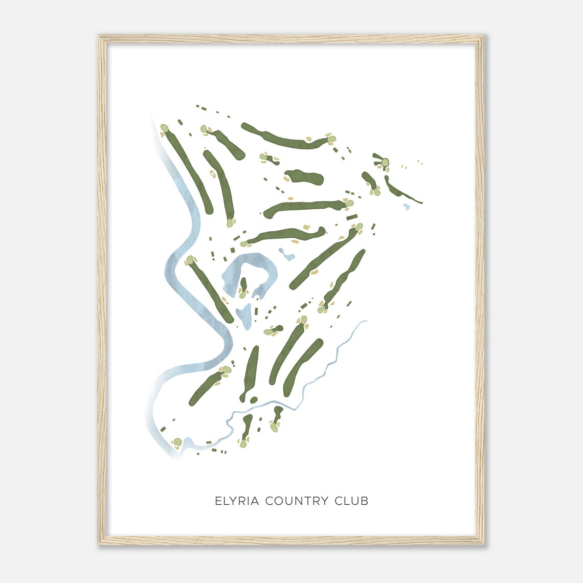 Elyria Country Club Modern Minimalist Golf Course Map Poster - Image 2