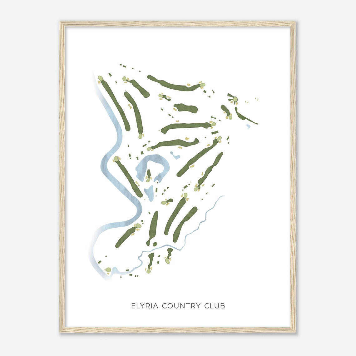 Elyria Country Club Ohio Modern Watercolor Map Golfer Gift Golf Wall Art Golf Poster Print Course Layout - Image 2