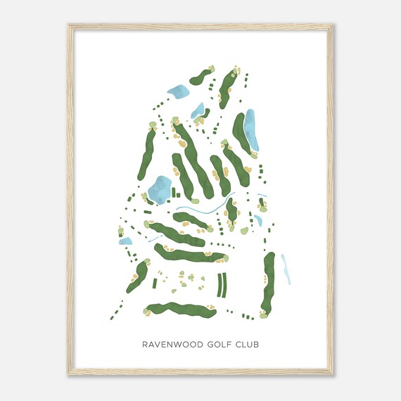 Ravenwood Golf Club New York Modern Watercolor Map Golfer Gift Golf Wall Art Golf Poster Print Course Layout