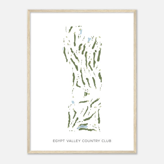 Egypt Valley Country Club Michigan Modern Watercolor Map Golfer Gift Golf Wall Art Golf Poster Print Course Layout