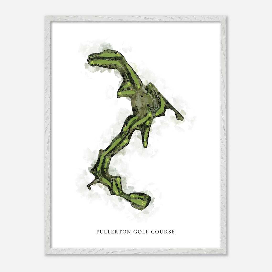 Fullerton Golf Course Classic Watercolor Fairway Map Art Poster - Image 2