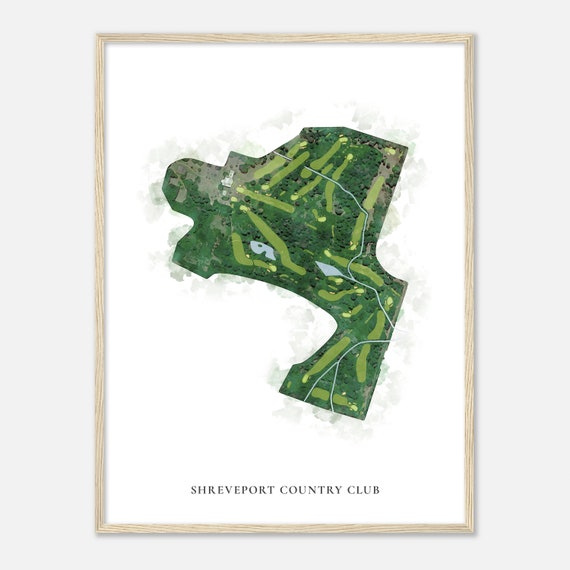 Shreveport Country Club Louisiana Classic Watercolor Map Golfer Gift Golf Wall Art Golf Poster Print Course Layout