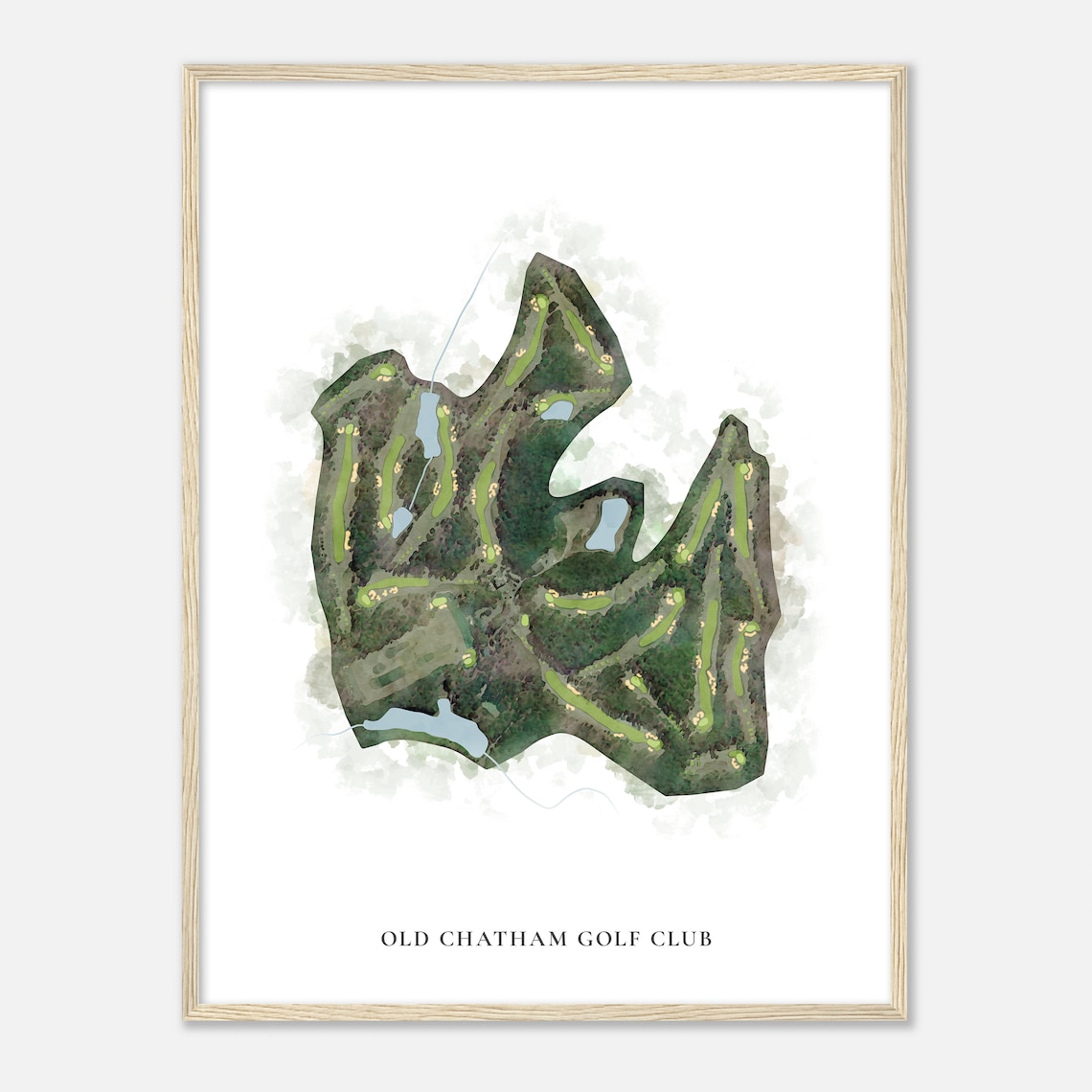 Old Chatham Golf Club North Carolina Classic Watercolor Golf Map Poster - Image 2