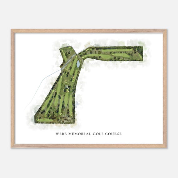 Webb Memorial Golf Course In Baton Rouge Louisiana Classic Watercolor Map Golfer Gift Golf Wall Art Golf Poster Print