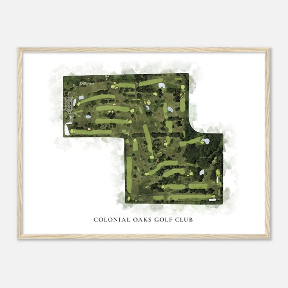 Colonial Oaks Golf Club Indiana Classic Watercolor Map Golfer Gift Golf Wall Art Golf Poster Print Course Layout