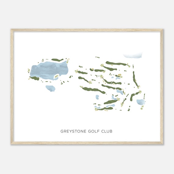 Greystone Golf Club Michigan Modern Watercolor Map Golfer Gift Golf Wall Art Golf Poster Print Course Layout