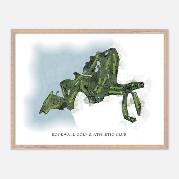 Rockwall Golf Athletic Club In Rockwall Texas Classic Watercolor Map Golfer Gift Golf Wall Art Golf Poster Print Course Layout