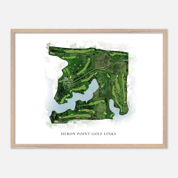 Heron Point Golf Links Classic Watercolor Aerial Map Art Poster