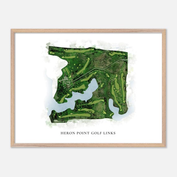 Heron Point Golf Links In Canada Classic Watercolor Map Golfer Gift Golf Wall Art Golf Poster Print Course Layout
