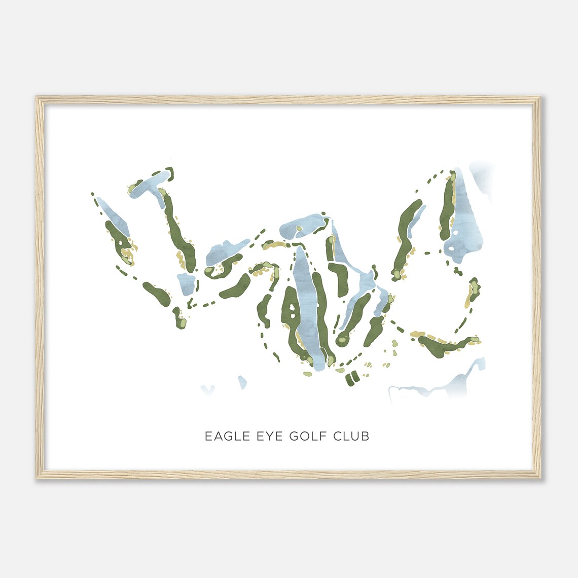 Eagle Eye Golf Club Modern Minimalist Course Layout Map Poster - Image 2