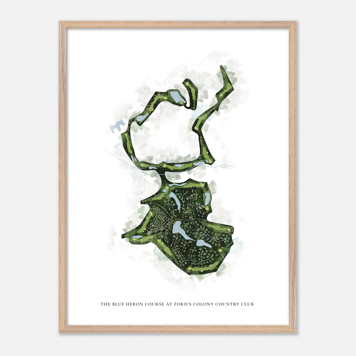 The Blue Heron Course Fords Colony Country Club Williamsburg Map Poster - Image 6