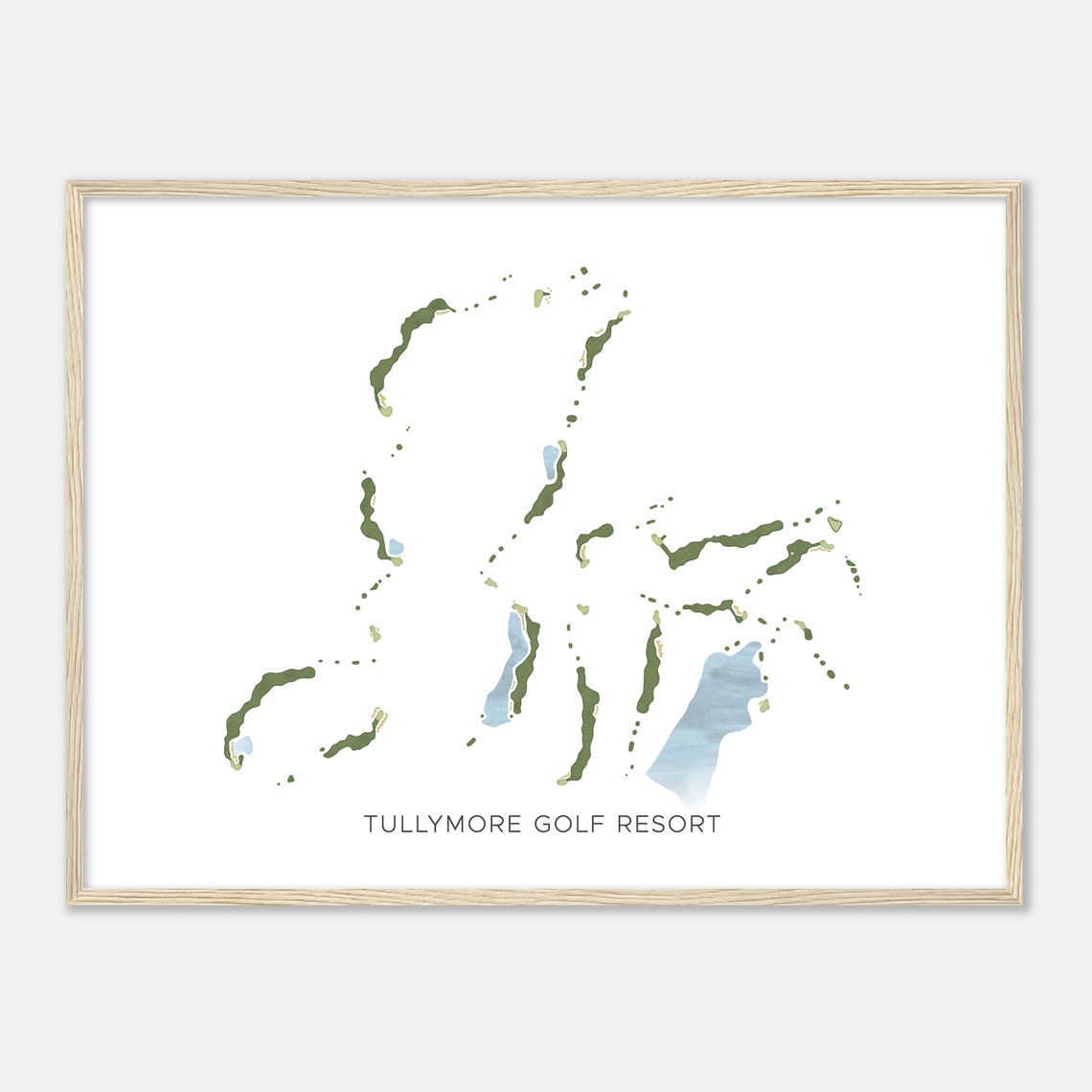 Tullymore Golf Resort Watercolor Course Map Golfer Gift Poster
