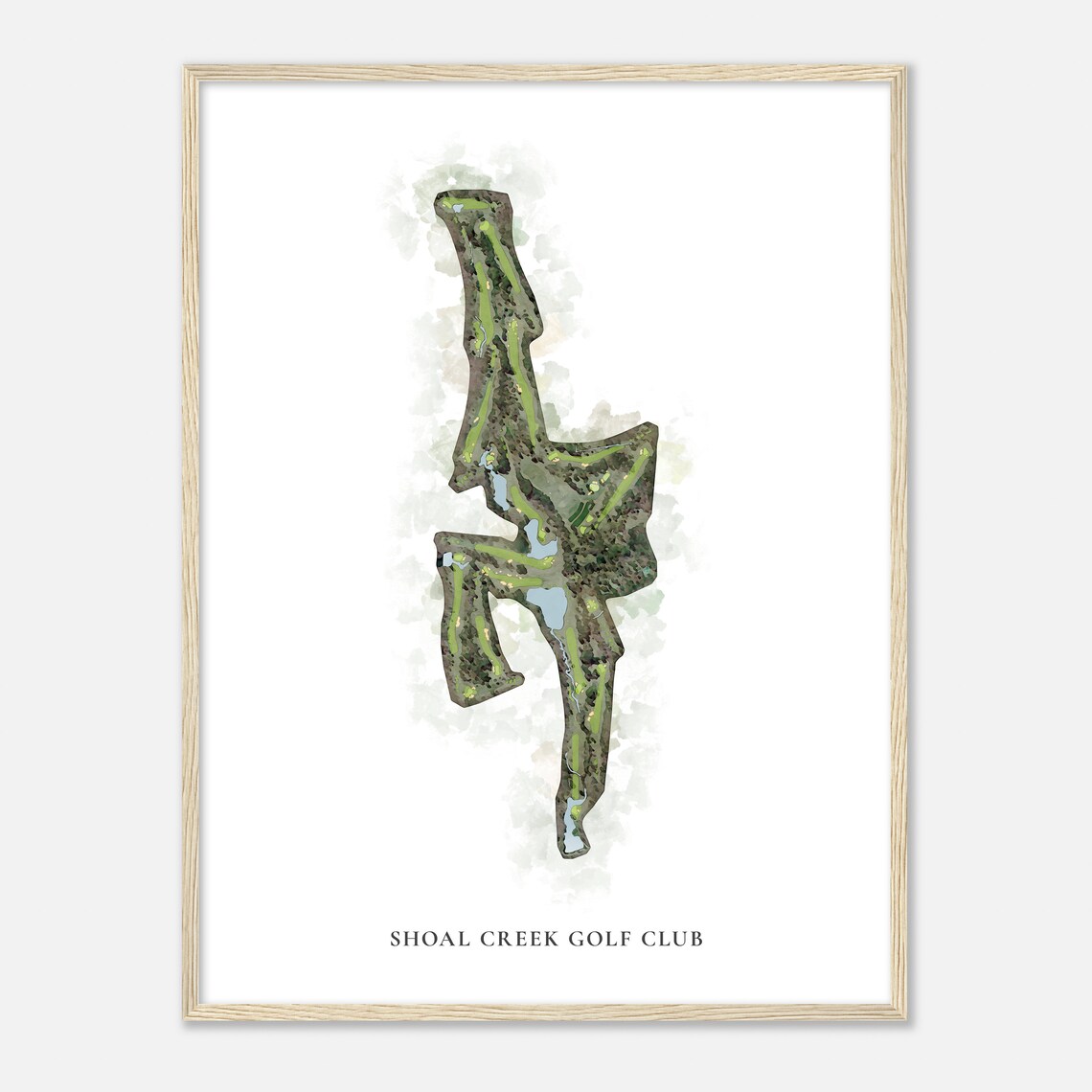Shoal Creek Golf Club Alabama Classic Watercolor Golf Map Poster - Image 2
