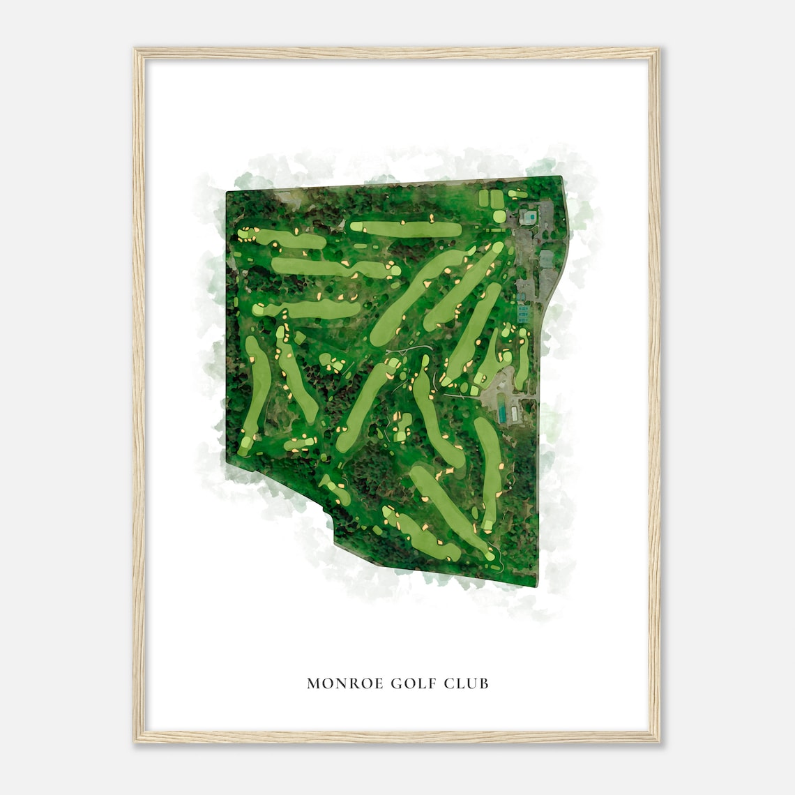 Monroe Golf Club New York Classic Watercolor Golf Course Map Poster - Image 2