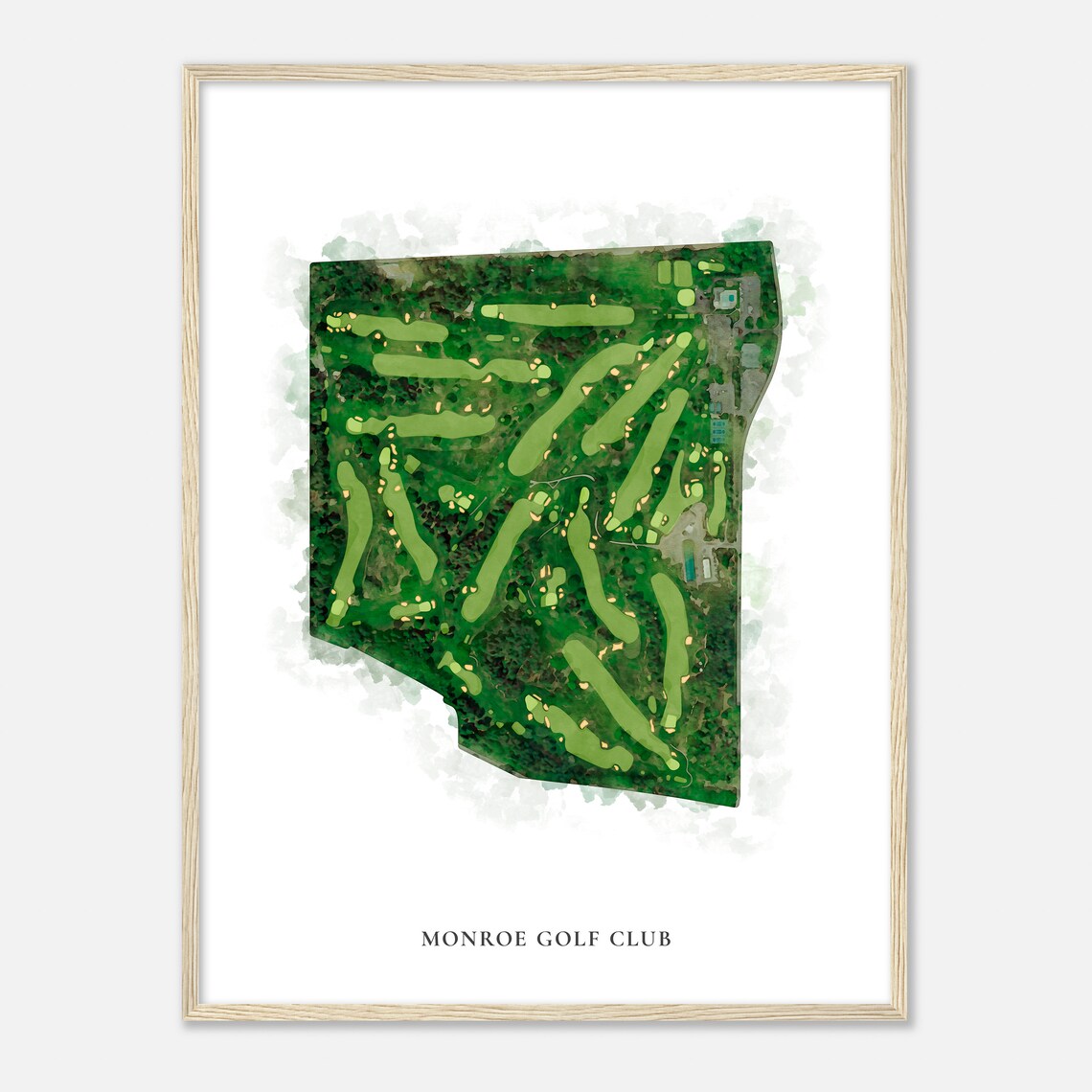 Monroe Golf Club New York Classic Watercolor Map Golfer Gift Golf Wall Art Golf Poster Print Course Layout - Image 2
