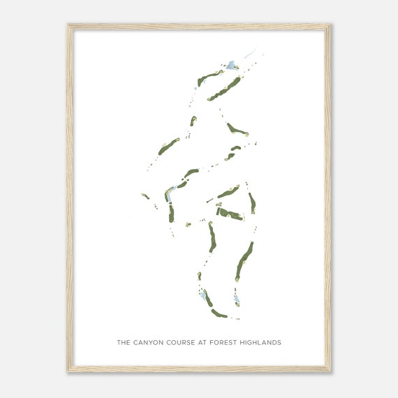 The Canyon Course At Forest Highlands Arizona Modern Watercolor Map Golfer Gift Golf Wall Art Golf Poster Print Course Layout