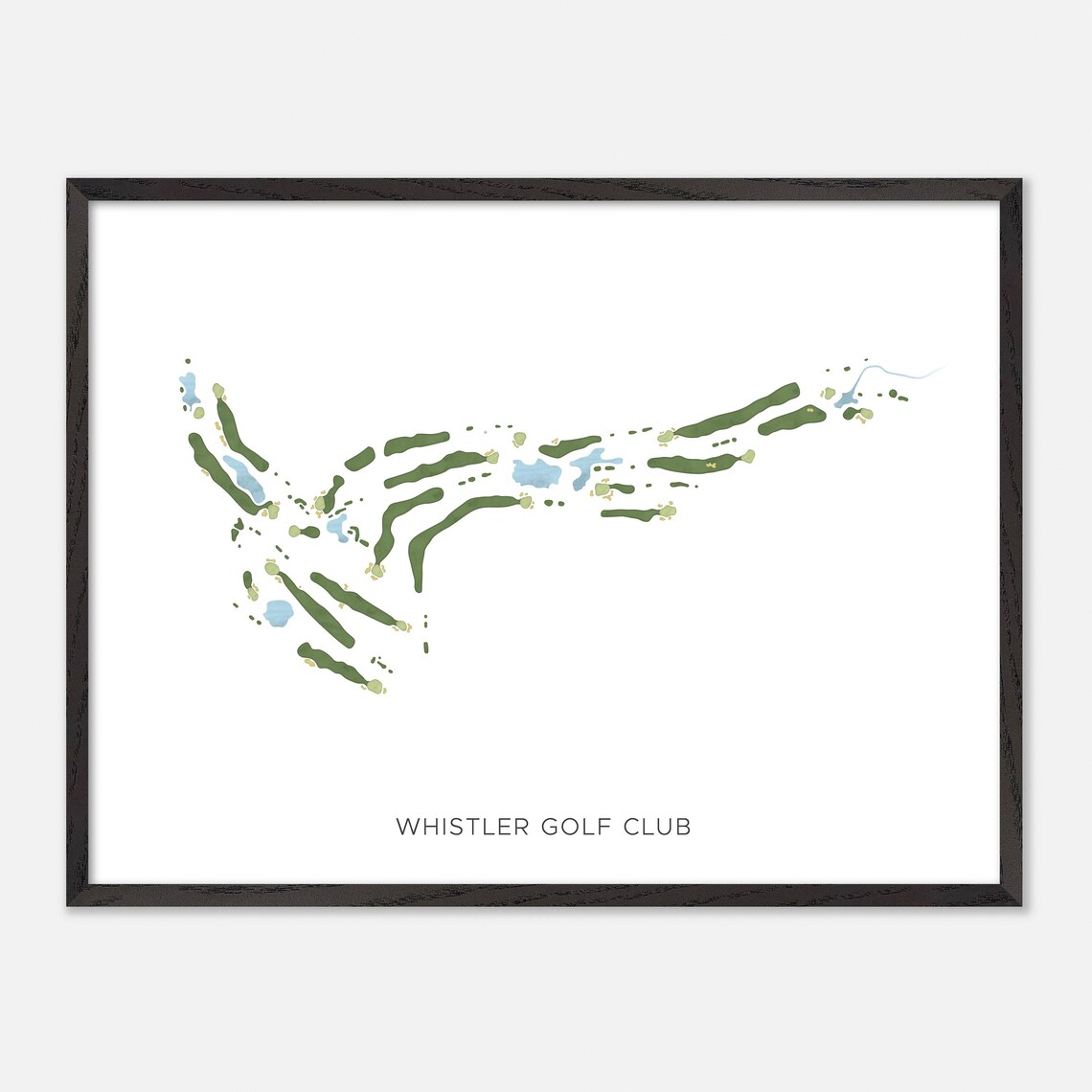 Whistler Golf Club Modern Minimalist Watercolor Golf Map Poster - Image 4