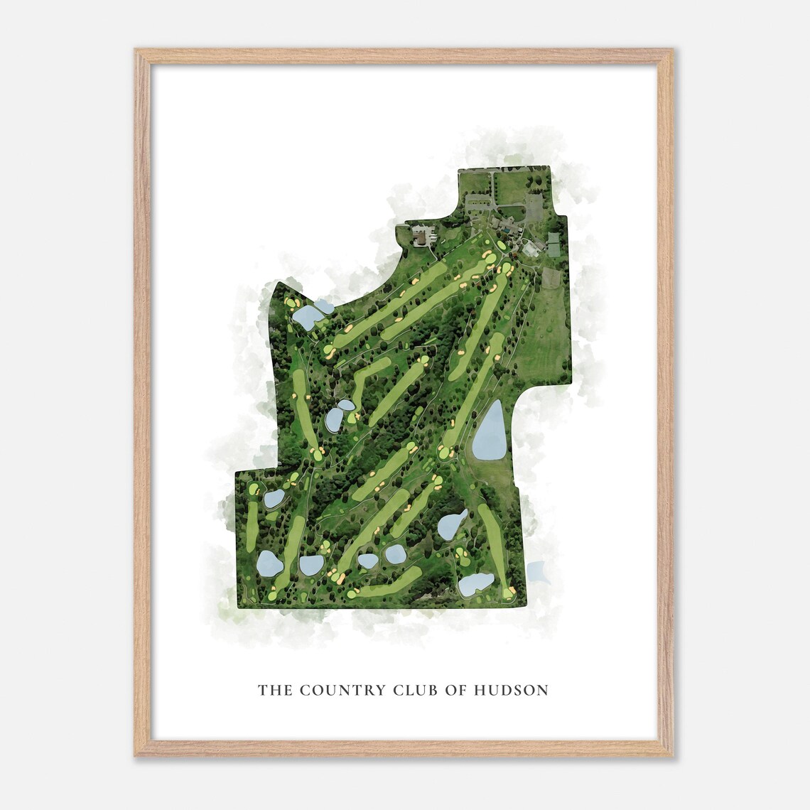 The Country Club of Hudson Ohio Classic Watercolor Golf Map Poster - Image 6
