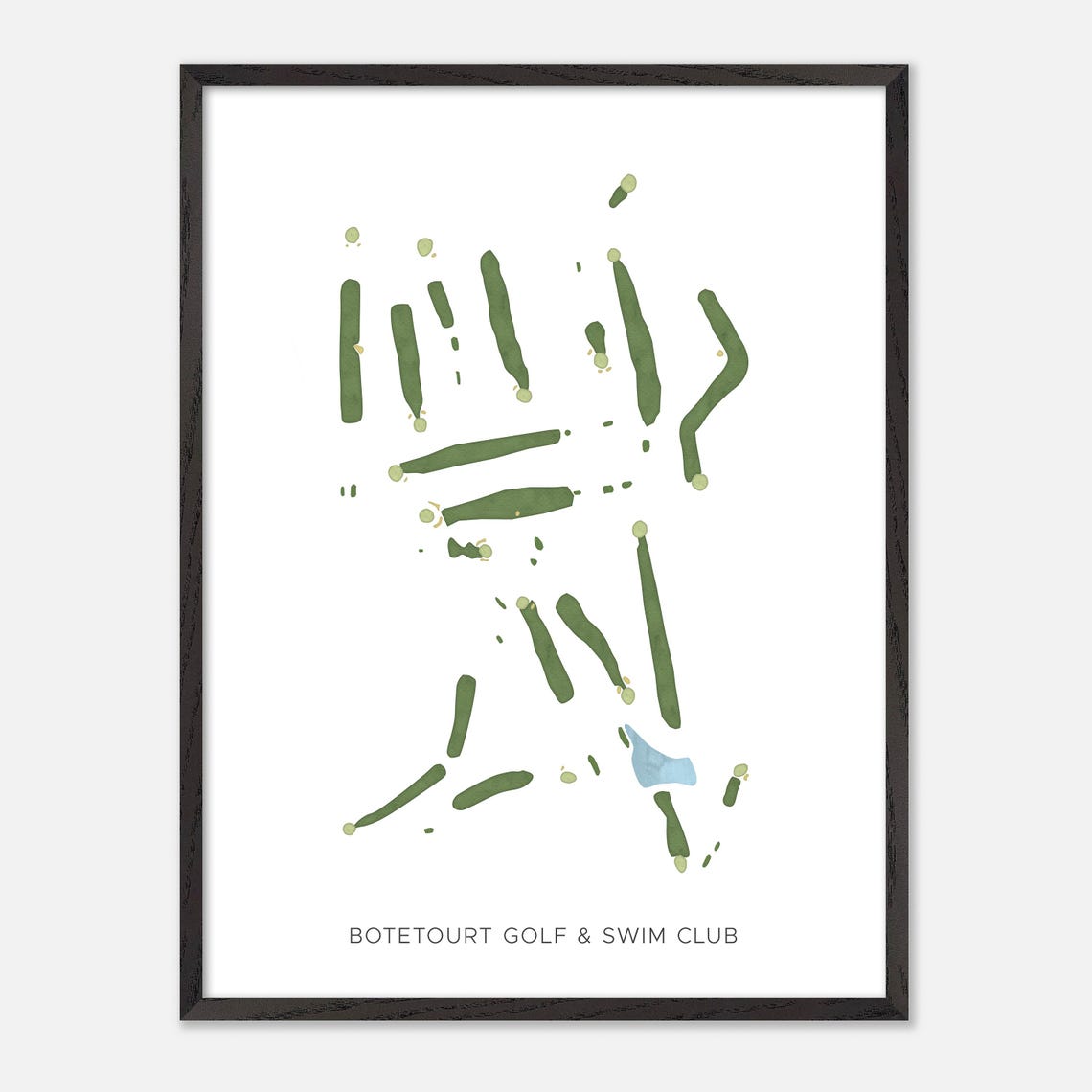 Botetourt Golf and Swim Club Minimalist Watercolor Map Poster - Image 3