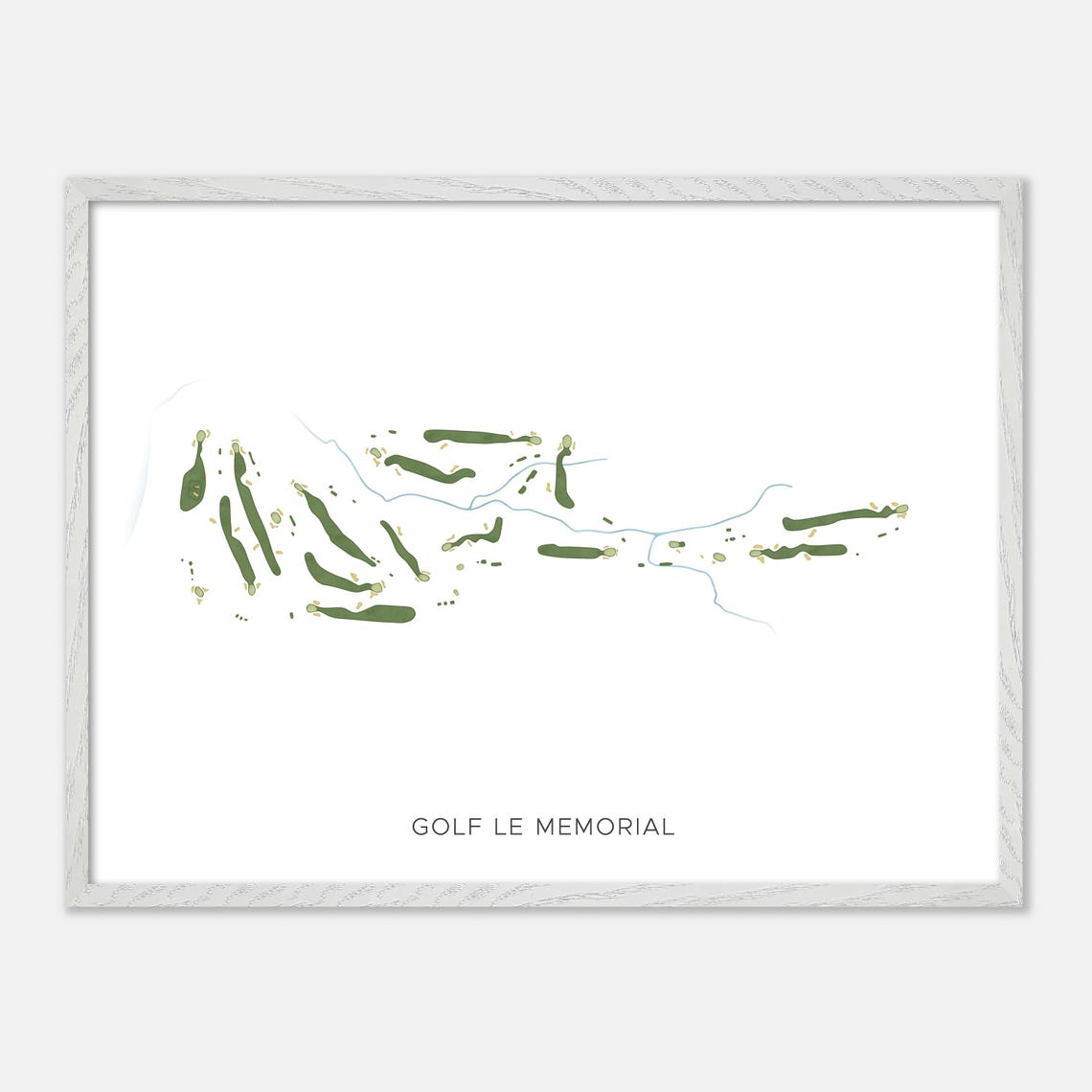 Golf Le Memorial Modern Minimalist Watercolor Golf Map Poster - Image 3