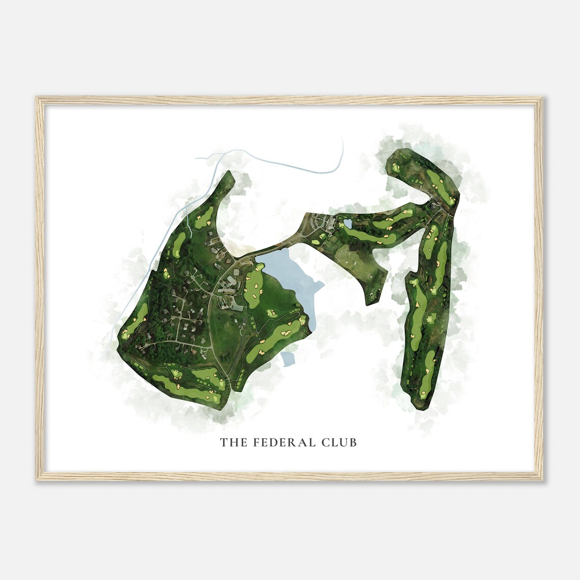 The Federal Club Virginia Watercolor Map Golf Poster - Image 2