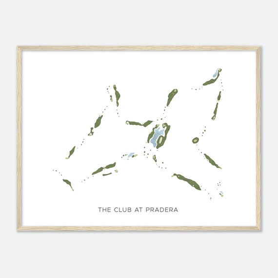 The Club At Pradera Colorado Modern Watercolor Map Golfer Gift Golf Wall Art Golf Poster Print Course Layout