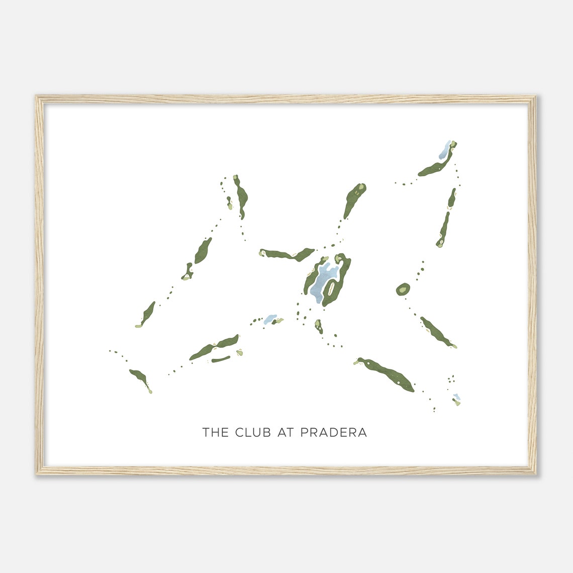 The Club at Pradera Watercolor Golf Course Map Minimalist Poster
