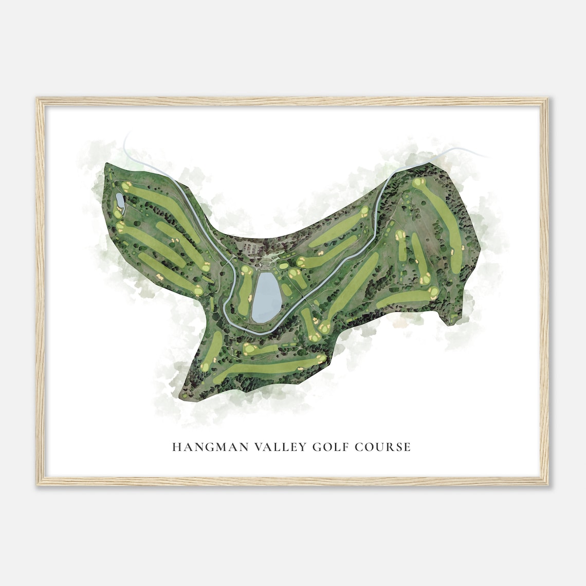 Hangman Valley Golf Course Classic Watercolor Aerial Map Poster - Image 2