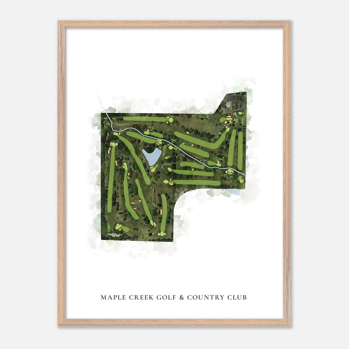 Maple Creek Golf Country Club, Classic Watercolor Map - Image 2