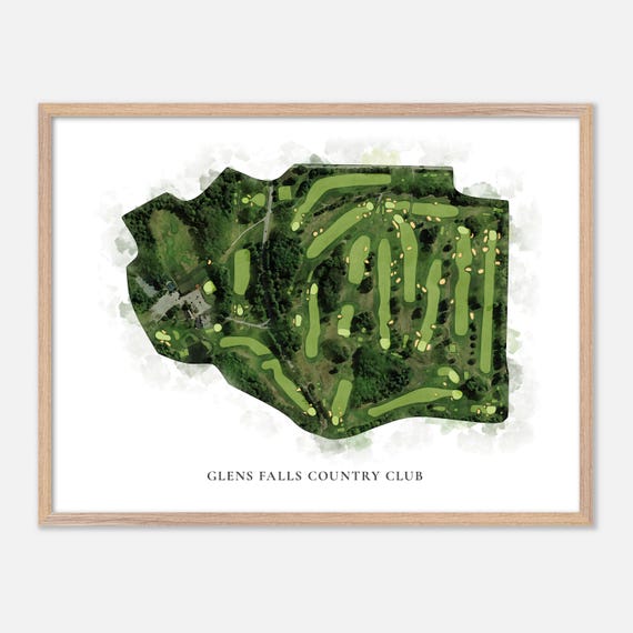 Glens Falls Country Club In Queensbury New York Classic Watercolor Map Golfer Gift Golf Wall Art Golf Poster Print Course Layout